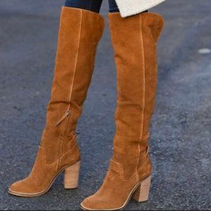 Dolce Vita Brown Suede 'Ohanna' Over the Knee Western Boots